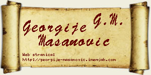 Georgije Mašanović vizit kartica
